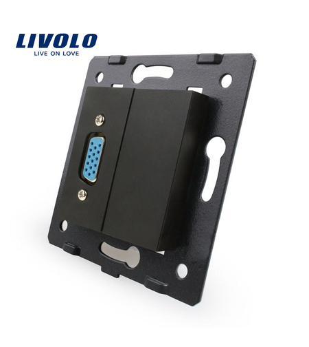 Priza cu mufa VGA mama Livolo, negru