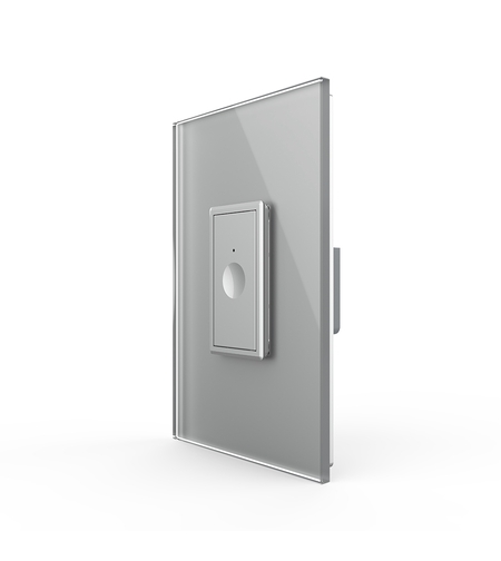 Intrerupator Simplu cu Touch Livolo cu Rama Din Sticla 1M - Serie Noua, gri