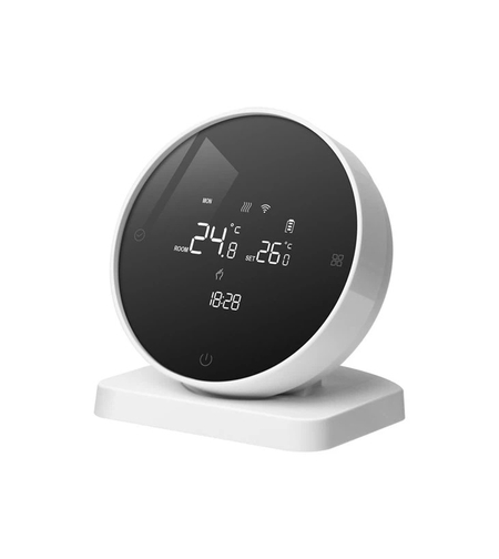 Termostat pentru centrala pe gaz BeOk BOT-R7-X-WIFI, Aplicatie, Programare, Incarcare USB, Baterii, alb