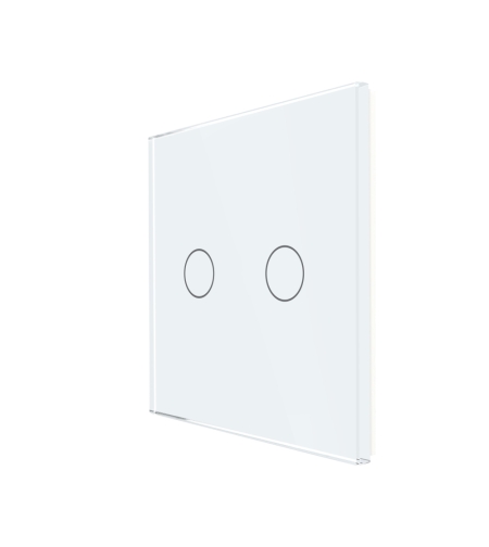 Panou Intrerupator Dublu cu Touch Din Sticla LUXION, alb
