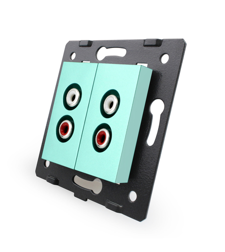 Priza dubla audio Livolo, verde