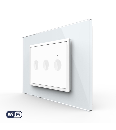 Intrerupator Triplu Wi-Fi cu Touch LIVOLO, standard italian – Serie Noua, Alb