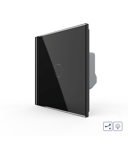 Intrerupator Simplu Cap Scara / Cruce cu Variator si Touch LIVOLO - Serie Noua, negru