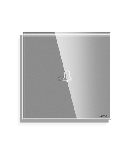 Panou Buton Sonerie cu Touch Mini din Sticla LUXION, gri