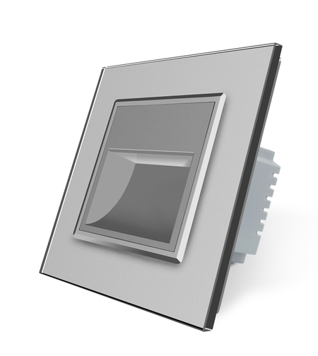 Lampa de veghe LED Livolo cu rama din sticla, gri