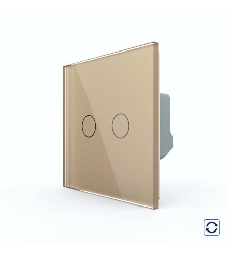Intrerupator Dublu cu Revenire / Reset cu Touch LIVOLO - Serie Noua, auriu