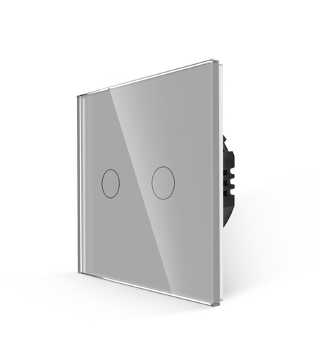 Intrerupator Dublu cu Touch din Sticla LUXION, 500W, gri