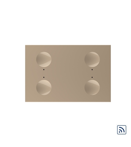 Modul intrerupator cvadruplu wireless cu touch Livolo standard Italian, Serie noua, auriu