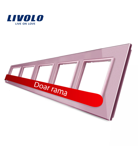 Rama cvintuplu din sticla Livolo, roz