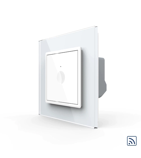 Intrerupator simplu wireless cu touch Livolo din sticla, Serie noua, alb