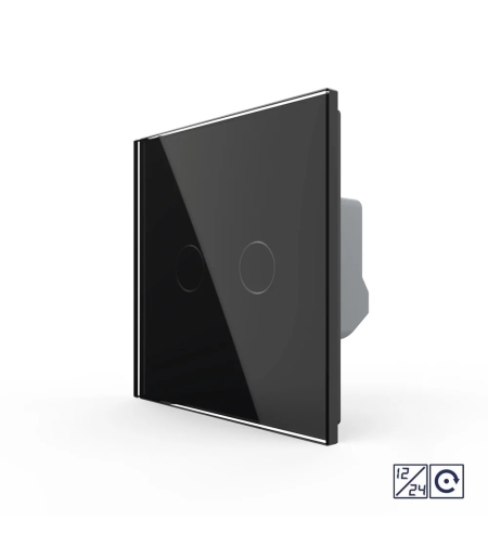 Intrerupator Dublu cu Revenire, Contact Uscat si 12/24V cu Touch LIVOLO – Serie Noua, negru