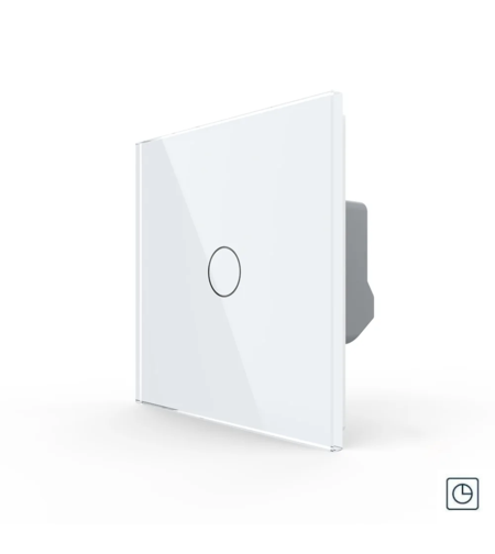 Intrerupator Simplu cu Timer LIVOLO Din Sticla - Serie Noua, alb