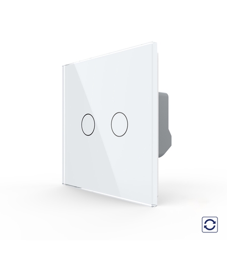 Intrerupator Dublu cu Revenire, Contact Uscat cu Touch LIVOLO - Serie Noua, alb