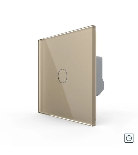 Intrerupator Simplu cu Timer LIVOLO Din Sticla - Serie Noua, auriu