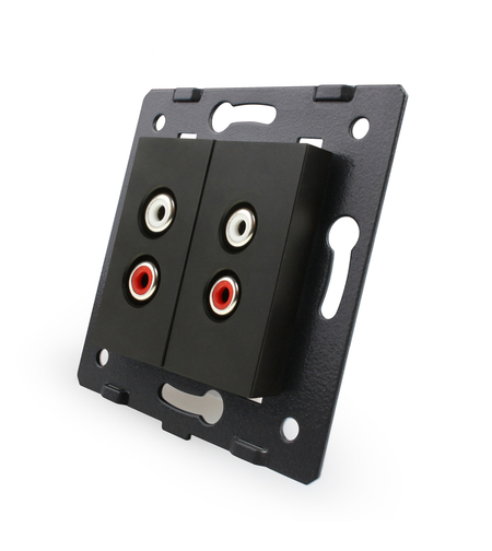 Priza dubla audio Livolo, negru