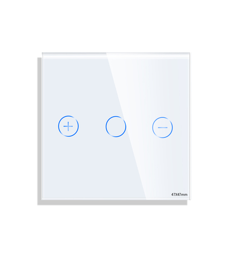 Panou Intrerupator Variator cu Touch Mini din Sticla LUXION, alb