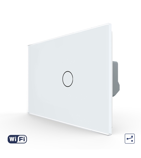 Intrerupator Simplu Cap Scara / Cruce Wi-Fi cu Touch LIVOLO, standard italian – Serie Noua, alb