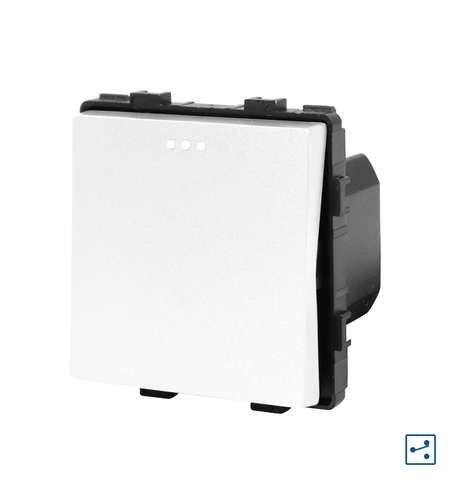 Modul Intrerupator Simplu Cruce Mecanic LUXION, alb