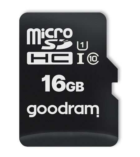 Card de memorie MicroSD Goodram cu Adaptor SD, Memorie 16 GB, Standard UHS-I