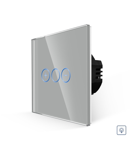 Intrerupator Simplu cu Variator cu Touch din Sticla  LUXION, gri