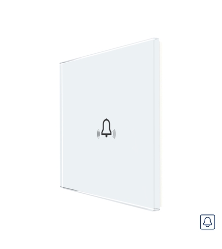 Panou Buton Sonerie cu Touch Din Sticla LUXION, alb