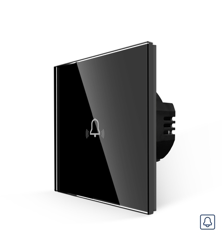 Buton Sonerie cu Touch, cu Revenire, din Sticla LUXION, negru