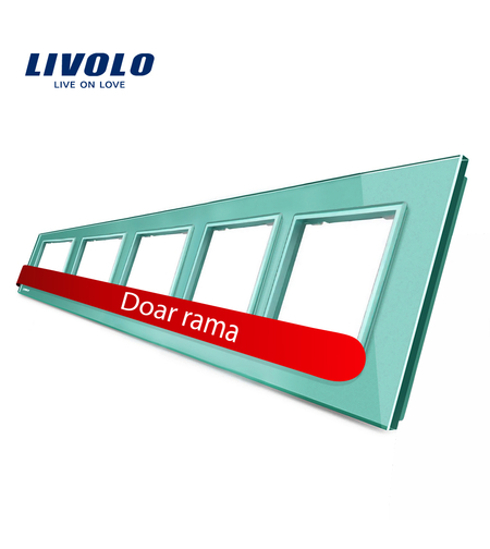 Rama cvintuplu din sticla Livolo, verde