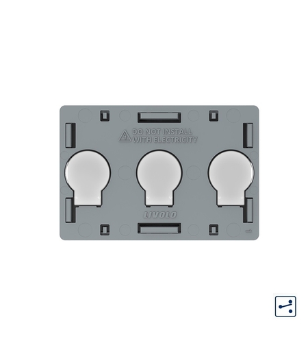 Modul intrerupator triplu cap scara / cruce cu touch Livolo standard Italian