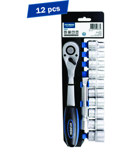 Set 12 chei tubulare 1/2 si clichet Hyundai HY-59633