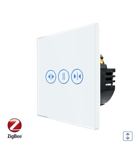 Intrerupator Rulouri cu Touch din Sticla LUXION, Protocol Zigbee Tuya, alb