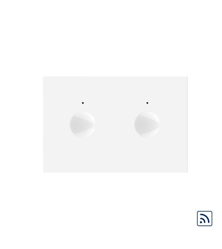 Modul intrerupator dublu wireless cu touch Livolo standard Italian, Serie noua, alb