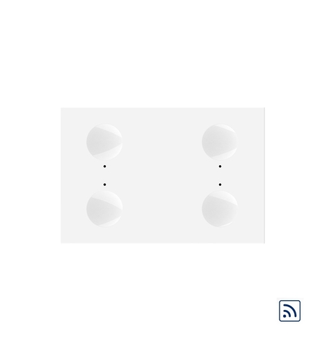 Modul intrerupator cvadruplu wireless cu touch Livolo standard Italian, Serie noua, alb