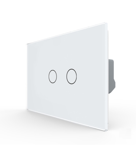 Intrerupator Dublu cu Touch LIVOLO din Sticla – Standard Italian, alb