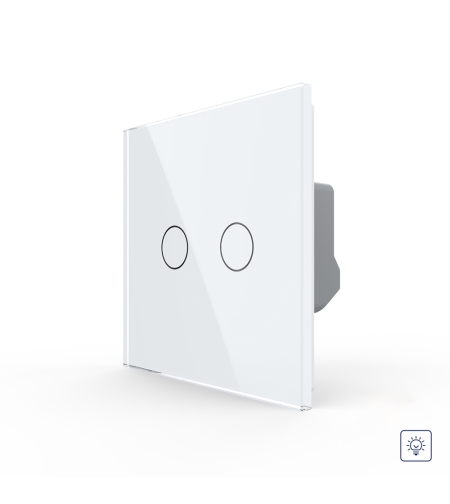 Intrerupator Dublu cu Variator LIVOLO cu Touch Din Sticla - Serie Noua, alb