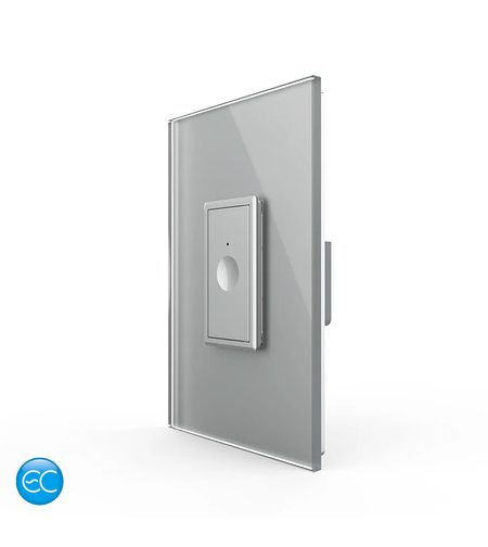 Intrerupator Simplu cu Touch Livolo cu Rama Din Sticla 1M, Zigbee EC, gri