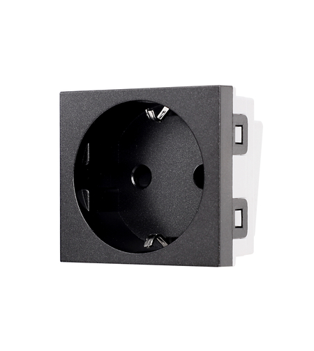 Modul Priza Schuko 2M Luxion, Standard Italian, negru