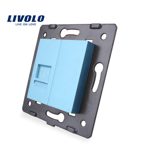Priza internet Livolo, albastru