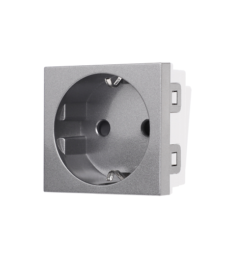 Modul Priza Schuko 2M Luxion, Standard Italian, gri