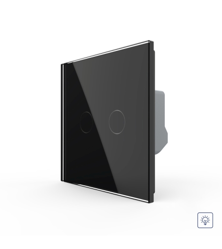 Intrerupator Dublu cu Variator LIVOLO cu Touch Din Sticla - Serie Noua, negru
