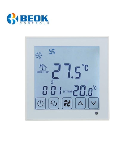 Termostat cu fir pentru aer conditionat BeOk TDS23WiFi-AC, Aplicatia mobila Smart Life, Compatibil cu sisteme HVAC