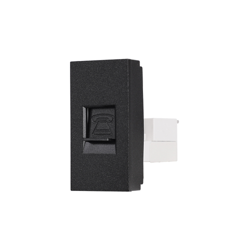 Modul Priza Telefon 1M LUXION, Standard Italian, negru