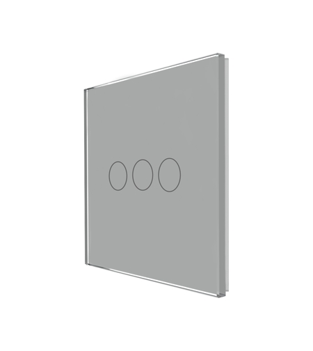 Panou Intrerupator Triplu cu Touch Din Sticla LUXION, gri
