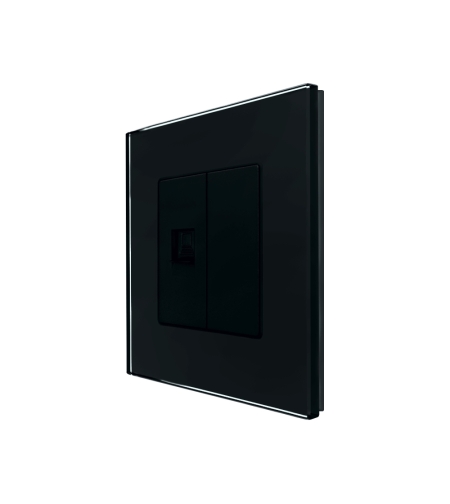 Priza Internet cu Rama din Sticla LUXION, negru