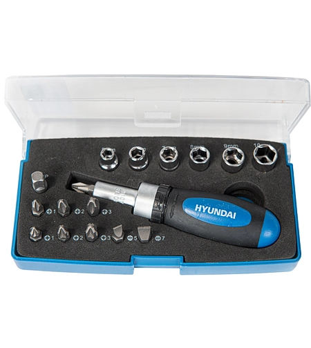 Trusă chei clichet cu biti si tubulare 17 BUC HY-40215
