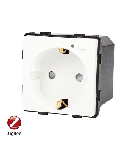 Modul Priza Inteligenta cu Protocol Zigbee si Monitorizare Consum, Fara Rama Din Sticla LUXION, alb