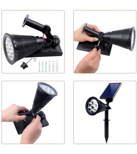 Spot led RGBW de gradina cu panou solar 5.5V/1.5W BAT 1.2 Ah