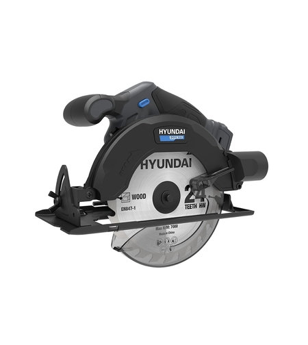 Fierastrau circular de mana cu acumulator 20V Hyundai CS20S-165, adancime max. de taiere 55 mm la 90°, panza de 165 mm, livrat fara acumulator si incarcator