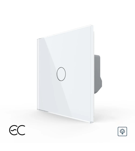 Intrerupator Simplu cu Variator si Touch LIVOLO din Sticla - Protocol ZigBee EC, alb