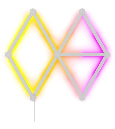 Kit 9 panouri luminoase Nanoleaf Lines Starter Kit, Wi-Fi, Senzor muzica, Control vocal