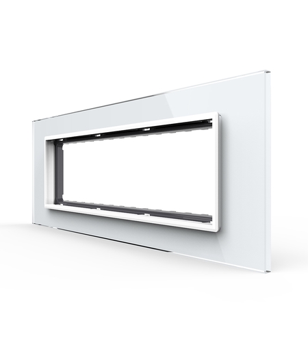 Rama din sticla Livolo standard Italian 6/7 module - Serie noua, alb